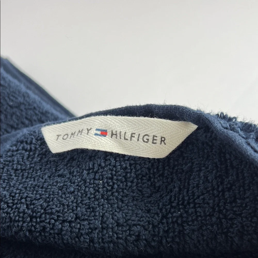 Tommy Hilfiger Bath Towels Set of 2 Fifth Ave Blue Navy Plush 100% Cotton NEW